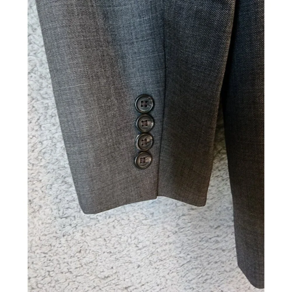 Lauren Ralph Lauren Heather Gray 2 Button Blazer Suit Jacket Size 44 L 100% Wool